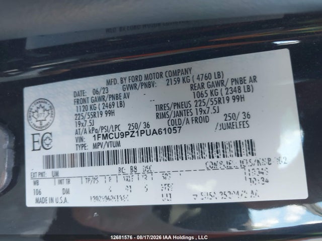 Продажа на аукционе авто 2023 Ford Escape St Line Elite, vin: 1FMCU9PZ1PUA61057, номер лота: 12681576