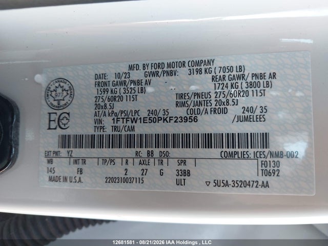 Ford F-150 2023 1FTFW1E50PKF23956 Image 9