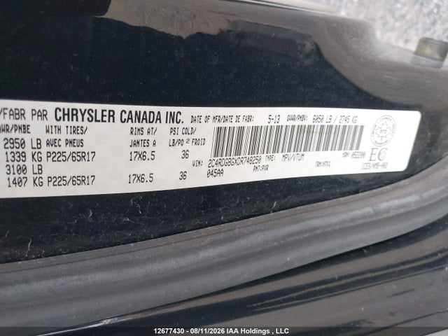 Aukcja sprzedaży 2013 Dodge Grand Caravan Se/sxt, vin: 2C4RDGBGXDR748250, numer aukcji: 12677430
