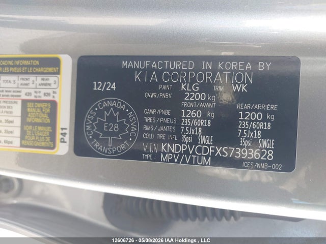 Продаж на аукціоні авто 2025 Kia Sportage Ex/ex Premium, vin: KNDPVCDFXS7393628, номер лоту: 12606726