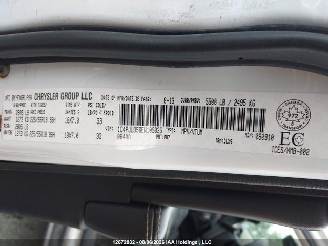 Продаж на аукціоні авто 2014 Jeep Cherokee Limited, vin: 1C4PJLDS6EW109835, номер лоту: 12672832