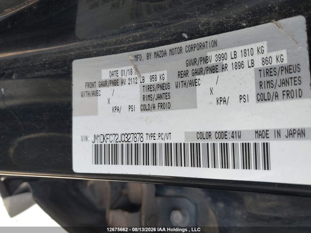 Продаж на аукціоні авто 2018 Mazda Cx-3 Gs, vin: JM1DKFC72J0327878, номер лоту: 12675662