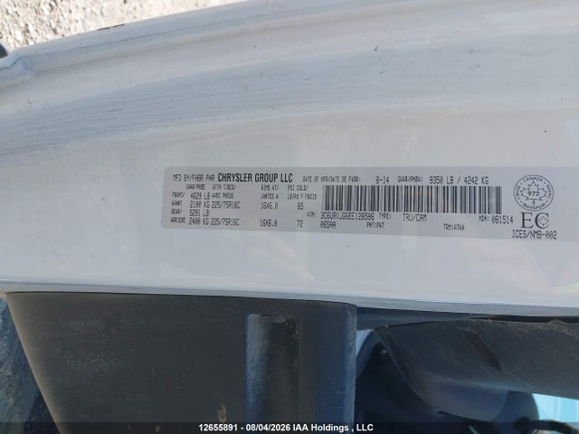 12655891 :رقم المزاد ، 3C6URVJG6EE128586 vin ، 2014 Ram Promaster 3500 High Roof مزاد بيع