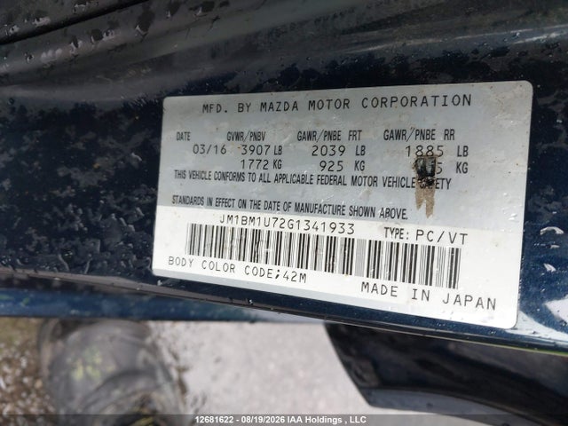 JM1BM1U72G1341933 Mazda 3 SPORT