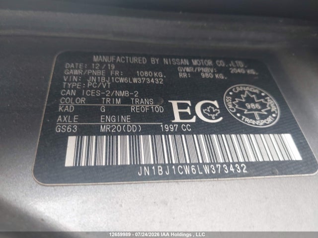Продаж на аукціоні авто 2020 Nissan Qashqai S/sl/sv, vin: JN1BJ1CW6LW373432, номер лоту: 12659989
