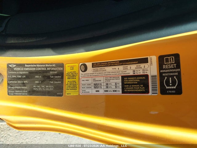 2015 Mini 3 Door Cooper S მანქანა იყიდება აუქციონზე, vin: WMWXP7C50F2A59024, აუქციონის ნომერი: 12661530