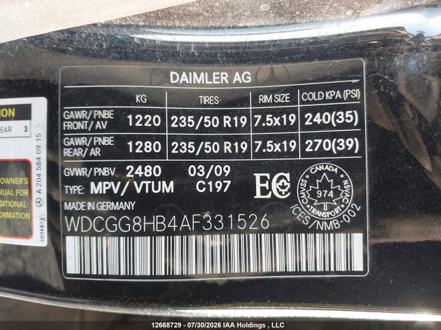 Продажа на аукционе авто 2010 Mercedes-benz Glk 350 4matic, vin: WDCGG8HB4AF331526, номер лота: 12668729