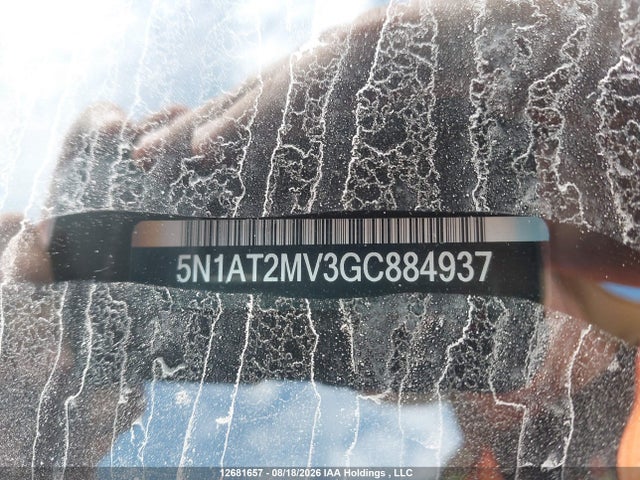 12681657 :رقم المزاد ، 5N1AT2MV3GC884937 vin ، 2016 Nissan Rogue S/sl/sv مزاد بيع