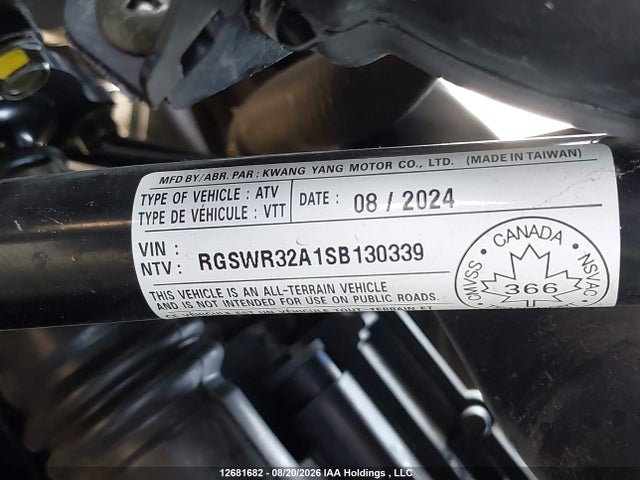 Aukcja sprzedaży 2025 Kawasaki Kvf450 A, vin: RGSWR32A1SB130339, numer aukcji: 12681682