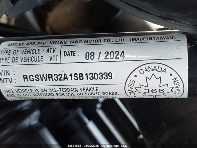 Aukcja sprzedaży 2025 Kawasaki Kvf450 A, vin: RGSWR32A1SB130339, numer aukcji: 12681682