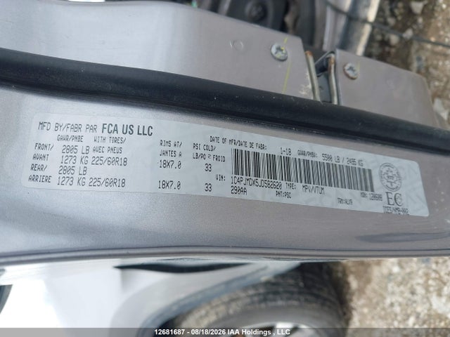 Aukcja sprzedaży 2018 Jeep Cherokee Limited, vin: 1C4PJMDX5JD582620, numer aukcji: 12681687