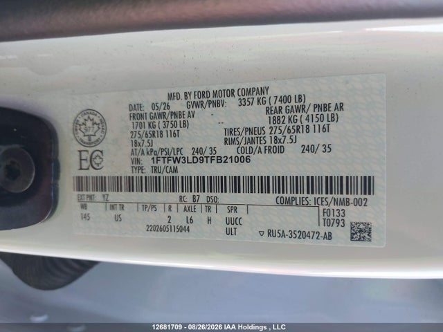 1FTFW3LD9TFB21006 Ford F150 Xlt