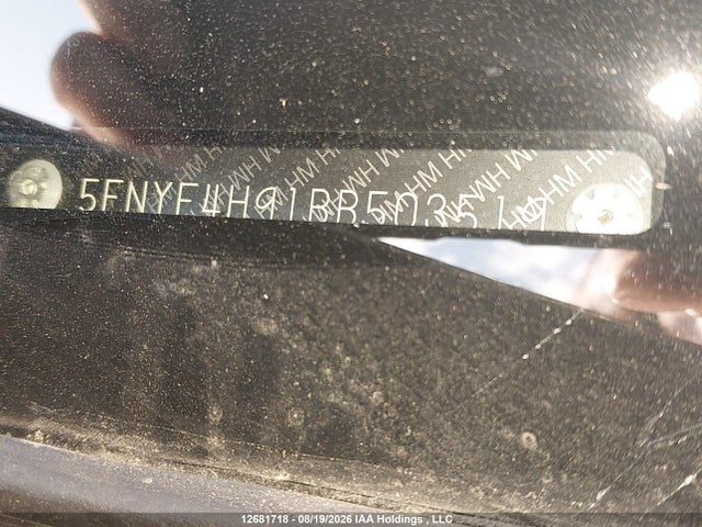 12681718 :رقم المزاد ، 5FNYF4H91BB503519 vin ، 2011 Honda Pilot Touring مزاد بيع