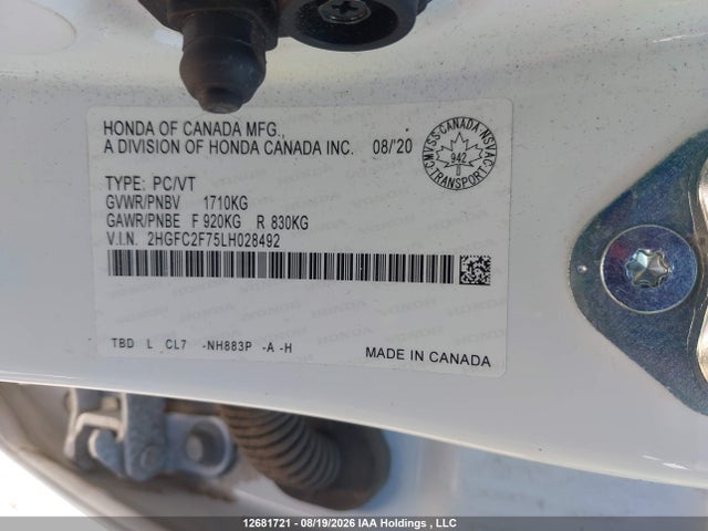 Honda CIVIC EX 2020 2HGFC2F75LH028492 Image 19