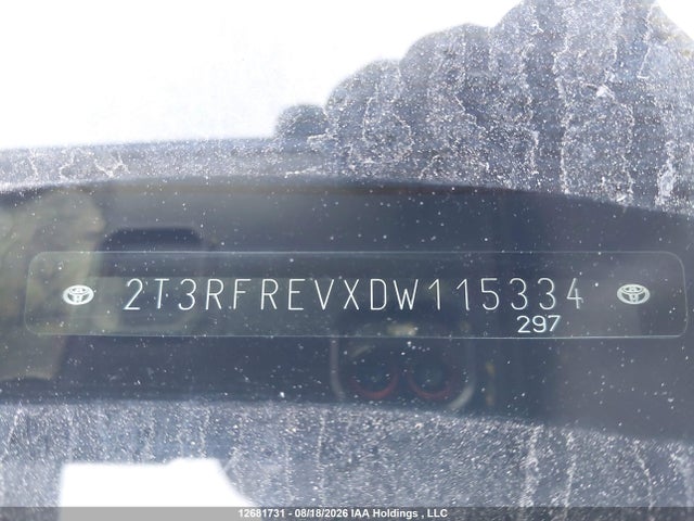 12681731 :رقم المزاد ، 2T3RFREVXDW115334 vin ، 2013 Toyota Rav4 Xle مزاد بيع