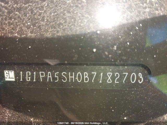 2011 Chevrolet Cruze Ls მანქანა იყიდება აუქციონზე, vin: 1G1PA5SH0B7182703, აუქციონის ნომერი: 12681748
