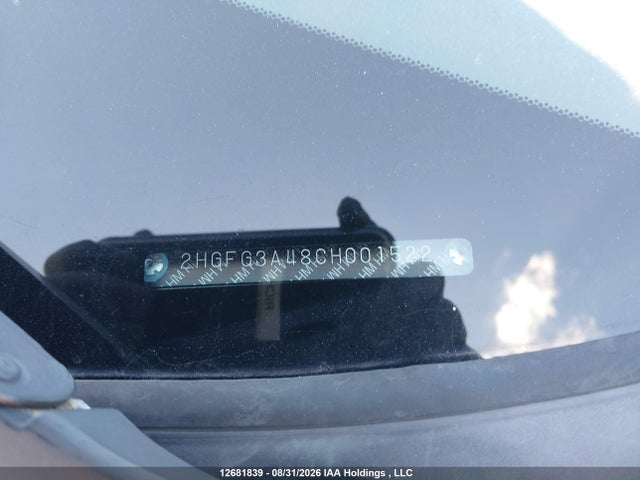 Продаж на аукціоні авто 2012 Honda Civic, vin: 2HGFG3A48CH001522, номер лоту: 12681839