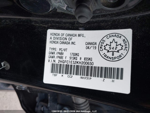 Honda Civic Si Si 2019 2HGFC1E52KH200650 Image 19