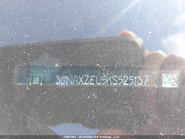 12681953 :رقم المزاد ، 3GNAXZEU5KS525137 vin ، 2019 Chevrolet Equinox Premier مزاد بيع