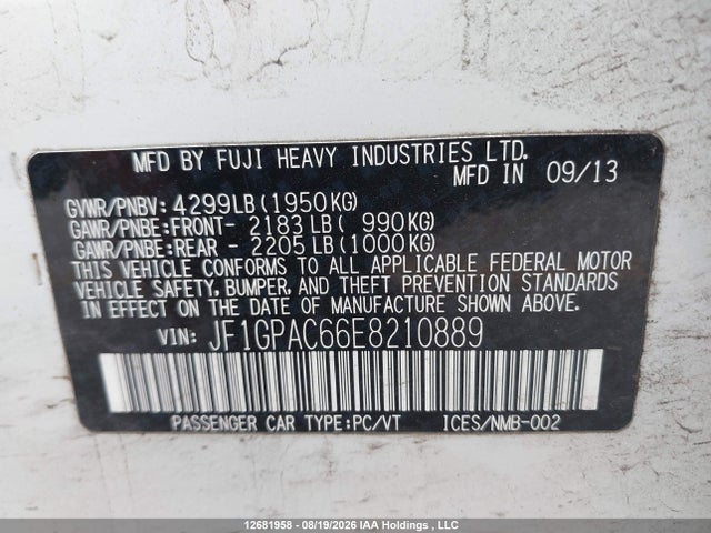 Subaru Impreza 2.0i Touring Package 2014 JF1GPAC66E8210889 Image 18