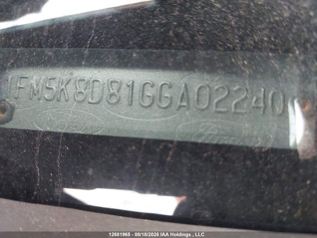 1FM5K8D81GGA02240 Ford EXPLORER XLT