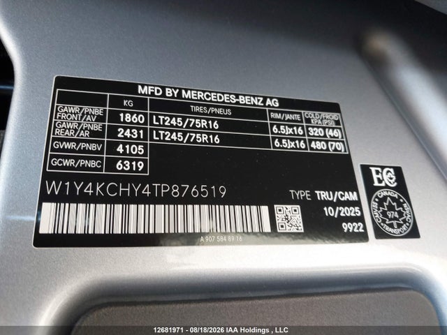 W1Y4KCHY4TP876519 Mercedes-Benz Sprinter 2500
