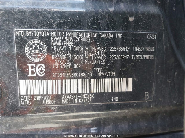 Toyota RAV4 2024 2T3B1RFV8RC468016 Image 9