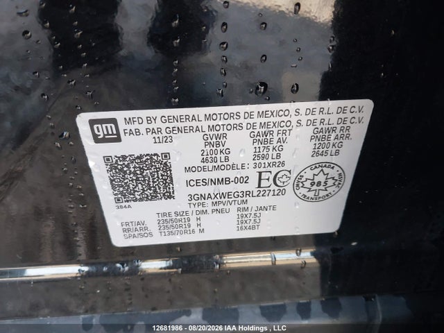 Chevrolet EQUINOX RS 2024 3GNAXWEG3RL227120 Image 9