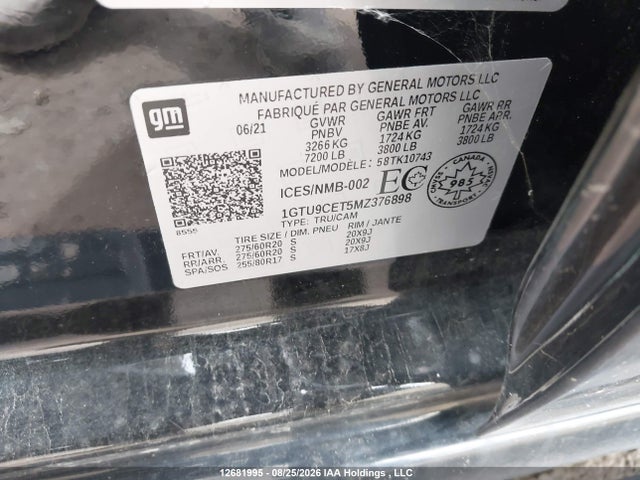 GMC Sierra K1500 Elevation 2021 1GTU9CET5MZ376898 Image 9