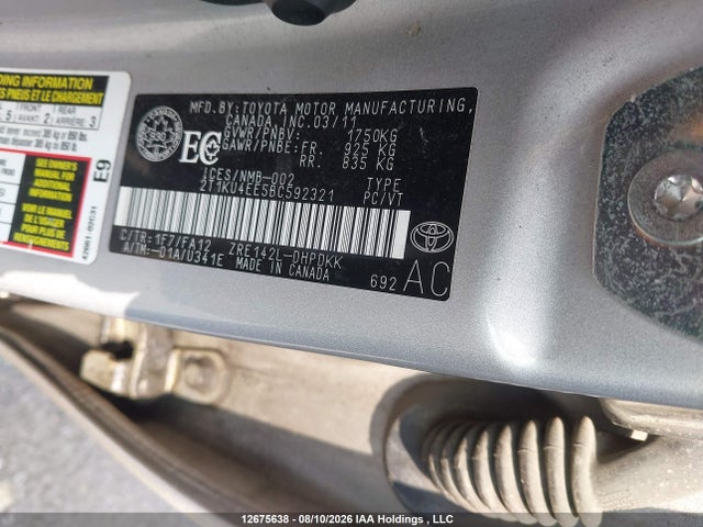 Aukcja sprzedaży 2011 Toyota Matrix, vin: 2T1KU4EE5BC592321, numer aukcji: 12675638