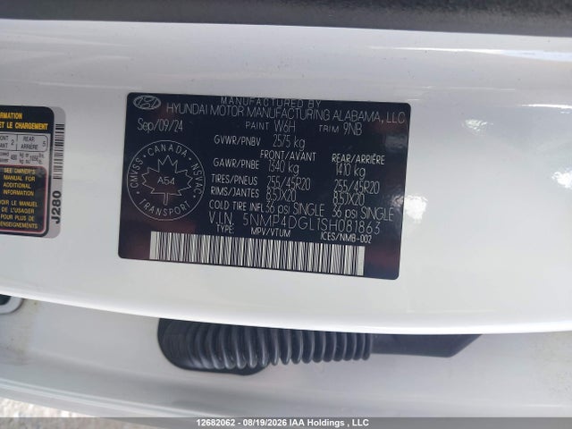 5NMP4DGL1SH081863 Hyundai Santa Fe Limited