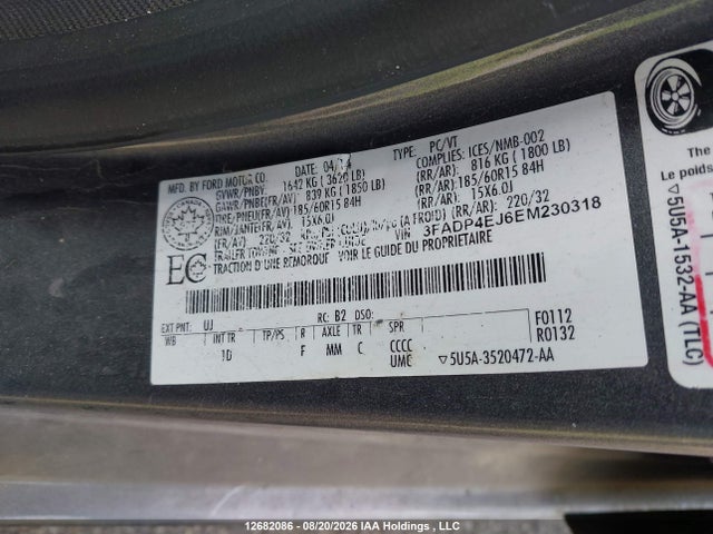 Продаж на аукціоні авто 2014 Ford Fiesta Se, vin: 3FADP4EJ6EM230318, номер лоту: 12682086