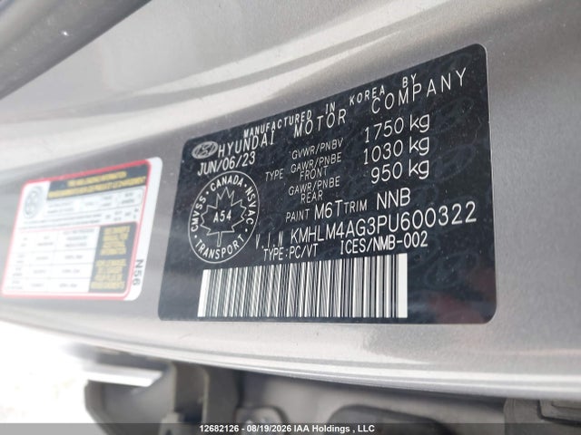 KMHLM4AG3PU600322 Hyundai Elantra Preferred Ivt With Tech Package