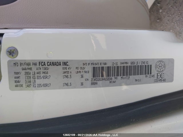 2C4RDGBG9HR658500 Dodge Grand Caravan Cvp/sxt
