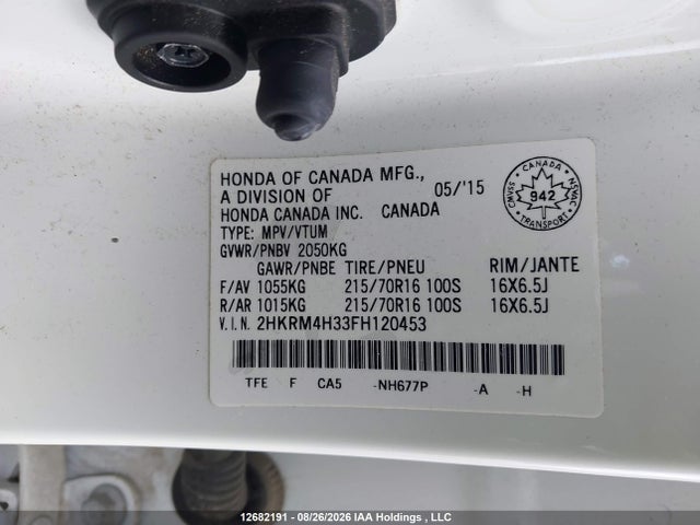 Honda CR-V LX 2015 2HKRM4H33FH120453 Image 9