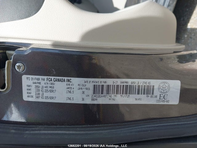 Dodge Grand Caravan Se 2017 2C4RDGBGXHR871746 Image 9