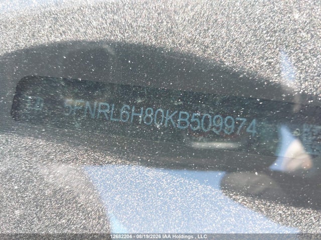 5FNRL6H80KB509974 Honda Odyssey Touring