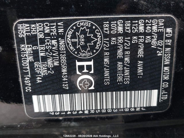 Nissan ROGUE SV 2024 JN8BT3BB5RW434137 Image 9