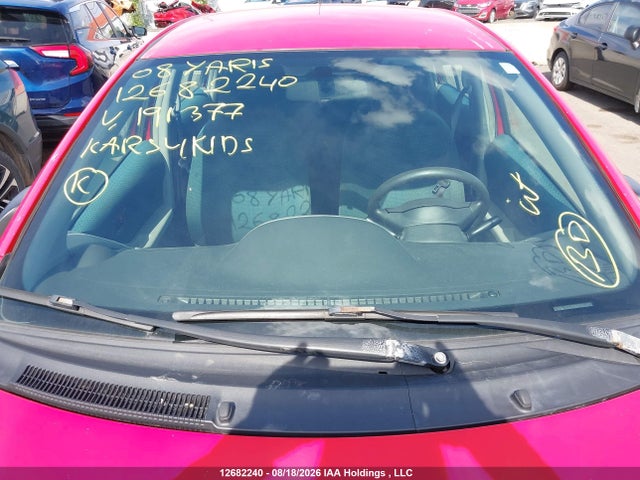 2008 Toyota Yaris Le/rs მანქანა იყიდება აუქციონზე, vin: JTDKT923985191377, აუქციონის ნომერი: 12682240