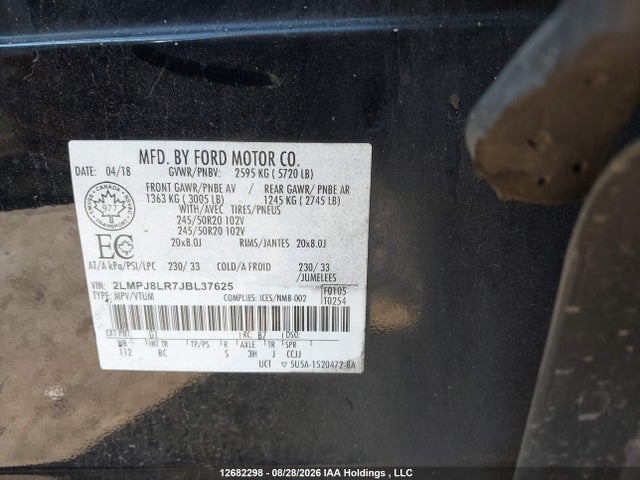 2LMPJ8LR7JBL37625 Lincoln Mkx Reserve