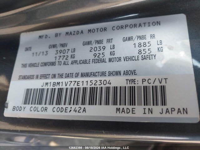 Mazda Mazda3 Gs-sky 2014 JM1BM1V77E1152304 Image 9