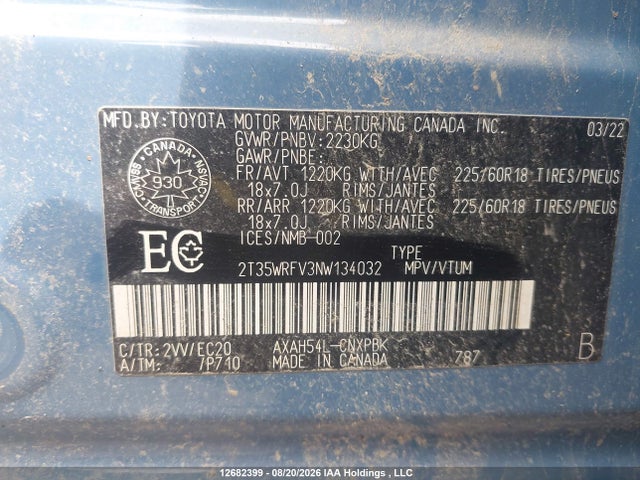 Toyota RAV4 2022 2T35WRFV3NW134032 Image 9