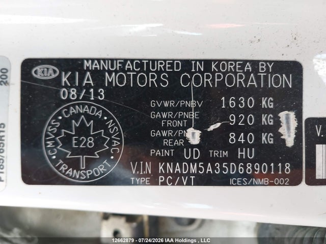 Продаж на аукціоні авто 2013 Kia Rio Ex/lx/lx+/lx+ Eco/sx, vin: KNADM5A35D6890118, номер лоту: 12662879