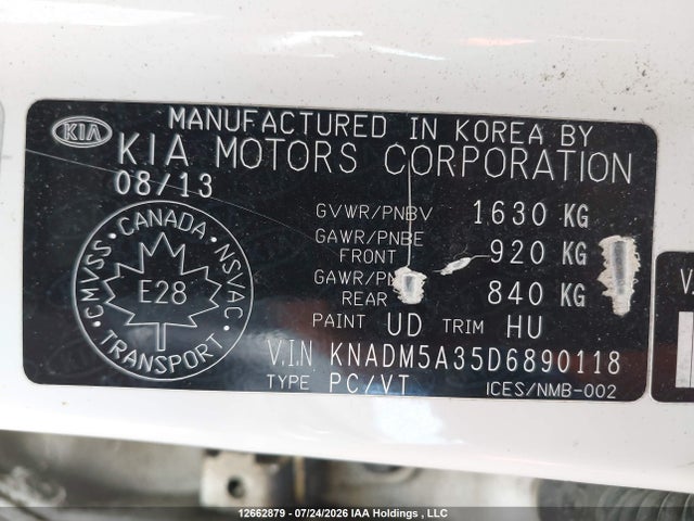 Продаж на аукціоні авто 2013 Kia Rio Ex/lx/lx+/lx+ Eco/sx, vin: KNADM5A35D6890118, номер лоту: 12662879