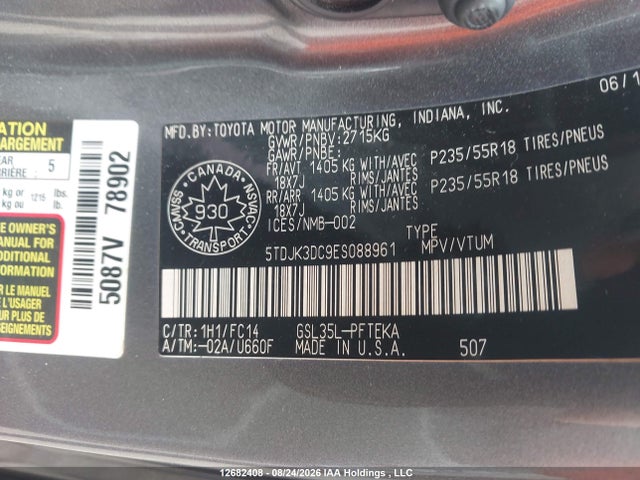 Toyota Sienna Le 7 Passenger 2014 5TDJK3DC9ES088961 Image 9