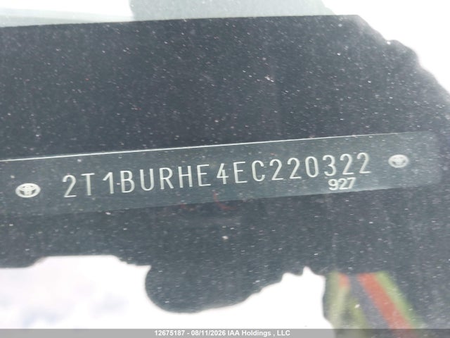 Продажа на аукционе авто 2014 Toyota Corolla Le, vin: 2T1BURHE4EC220322, номер лота: 12675187