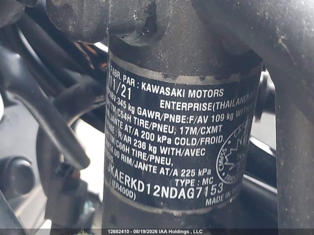 Kawasaki Z400 2022 JKAERKD12NDAG7153 Image 10