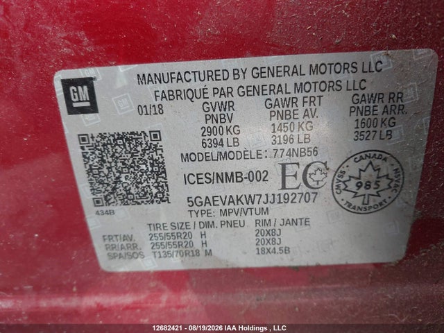 Buick Enclave Essence 2018 5GAEVAKW7JJ192707 Image 9