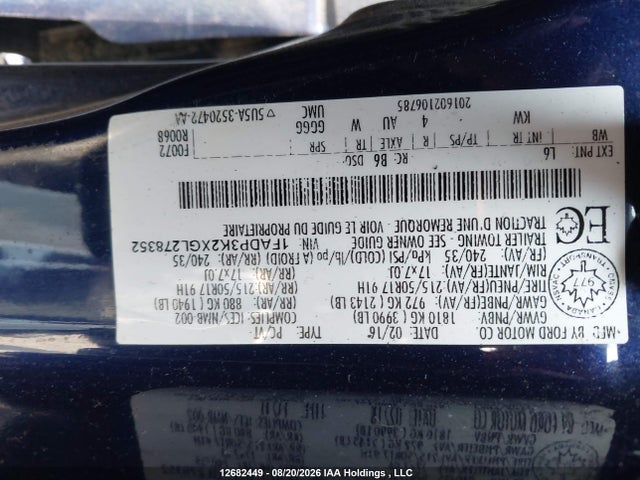 1FADP3K2XGL278352 Ford FOCUS SE