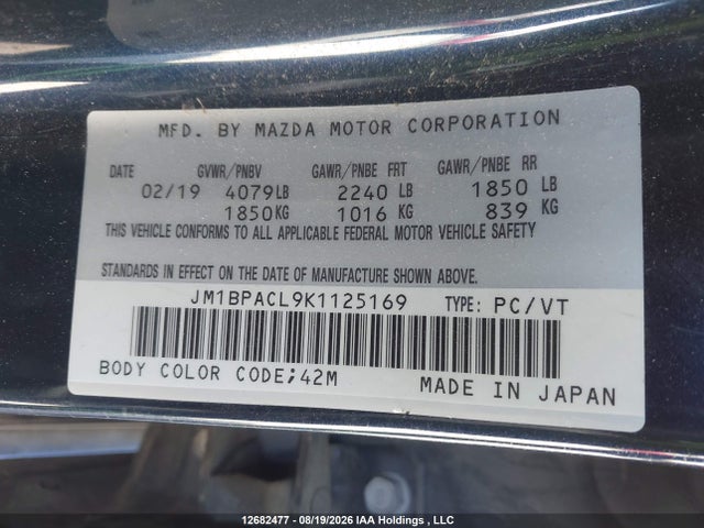 JM1BPACL9K1125169 Mazda 3 Preferred Plus